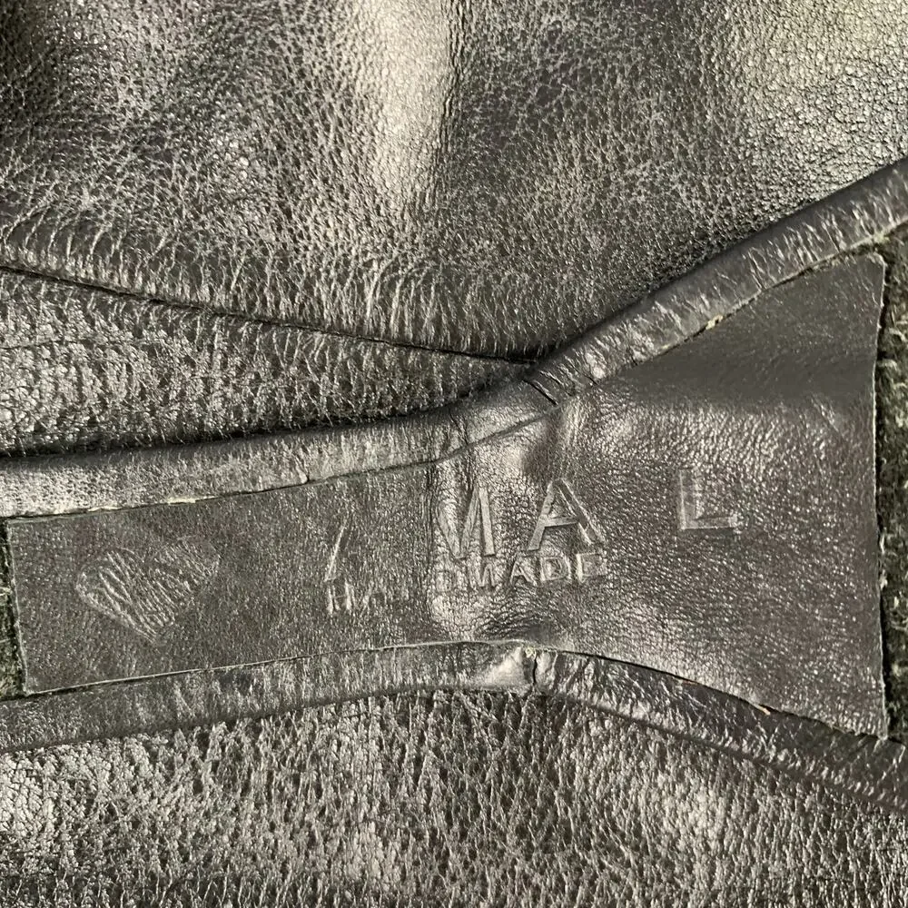 AMAL Size L Black Leather Cummerbund
